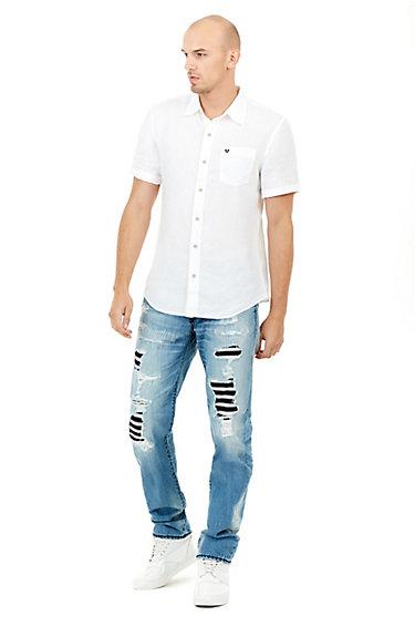 Geno Slim Mens Super T Jean | Patch Works | Size 28 | True Religion
