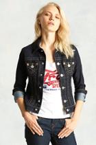 True Religion Hand Picked Womens Denim Jacket - Body Rinse
