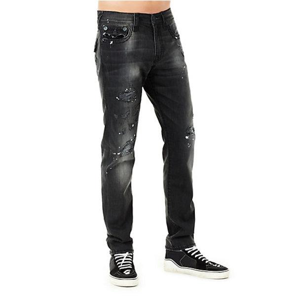 Mens Distressed Super T Geno Slim Jean W/ Flap | Worn Underground | Size 29 | True Religion