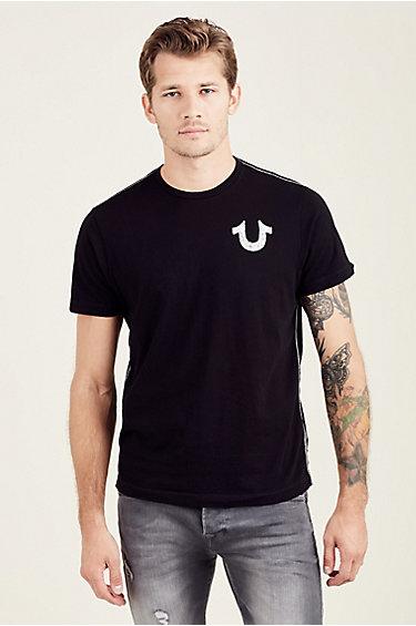 Shoestring Horseshoe Mens Tee | Black | Size Small | True Religion