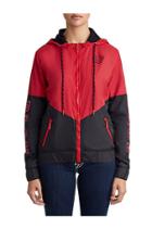 Womens Athletic Windbreaker Jacket | Red | Size Small | True Religion