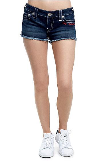 Women's Embroidered Cut Off Short | Dark Summer | Size 23 | True Religion