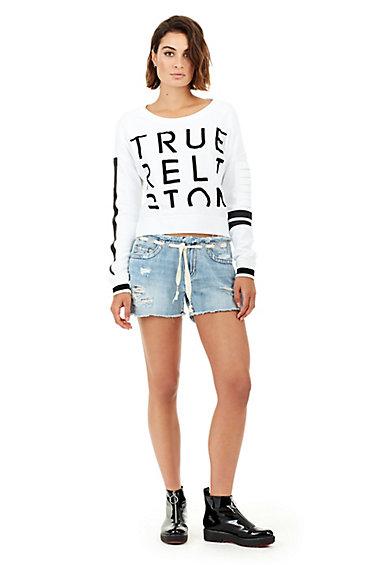 Womens Mid Rise Cutoff Short | Baseline Destroy | Size 23 | True Religion