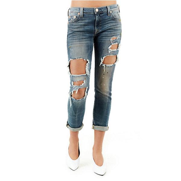 Cameron Slim Boyfriend Womens Jean | Blown Out | Size 24 | True Religion
