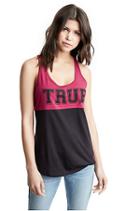 Women's Color Block Shirttail Tank Top | Berry | Size Xx Small | True Religion