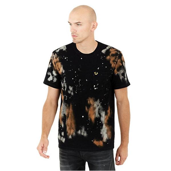 Hyde Wash Drop Shoulder Mens Tee | Black | Size Medium | True Religion