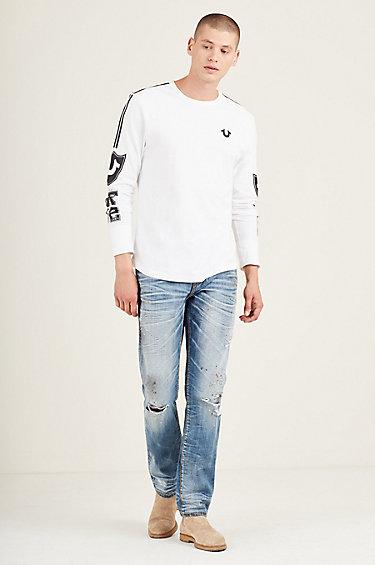 Skinny Fit Cable Stitch Jean | Faded District | Size 42 | True Religion