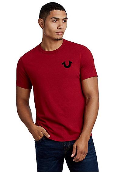 Mens Staple Stitch Buddha Tee | Ruby Red | Size X Small | True Religion