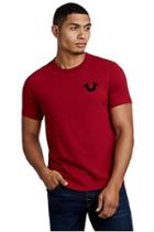 Mens Staple Stitch Buddha Tee | Ruby Red | Size X Small | True Religion