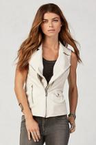 True Religion Leather Moto Womens Vest - Dry River