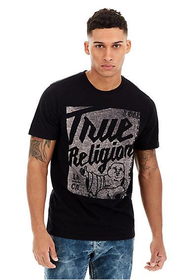 Tr Tokyo Poster Crew Neck Mens Tee | Black | Size Large | True Religion