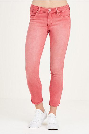 Halle Super Skinny Cropped Womens Jean | Urban Ash Rose | Size 23 | True Religion