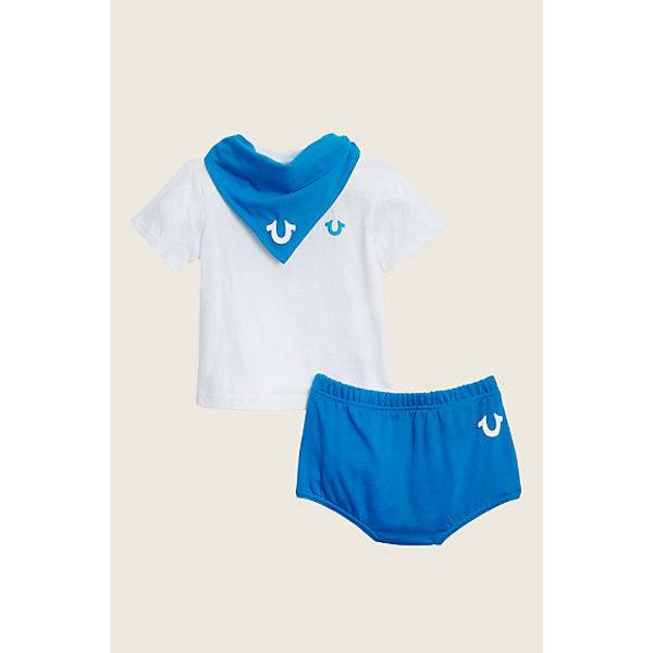 Tee With Diaper And Bandana Baby Gift Set | Deep Blue | Size 12m | True Religion