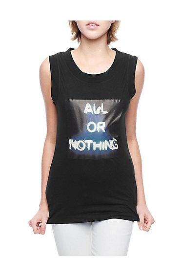 True Religion All Or Nothing Womens Muscle T-shirt - Anthracite