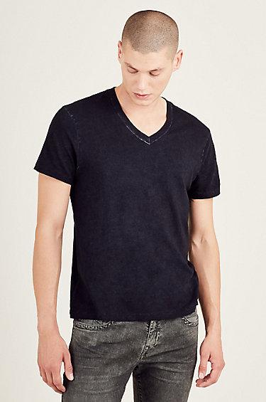 Vneck Mens Tee | Black | Size Medium | True Religion