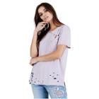 High Low Distressed Womens Tee | Lilac | Size X Small | True Religion