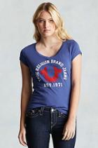 True Religion Classic Collegiate Womens T-shirt - Navy