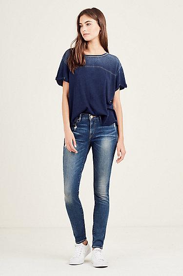 Jennie Curvy Super Skinny Womens Jean | Bell Blues | Size 24 | True Religion