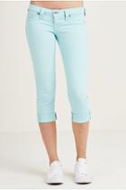 Rolled Capri Womens Jean | Turquoise | Size 29 | True Religion