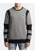 Mens Heavyweight Quilted Moto Pullover | Grey | Size Small | True Religion
