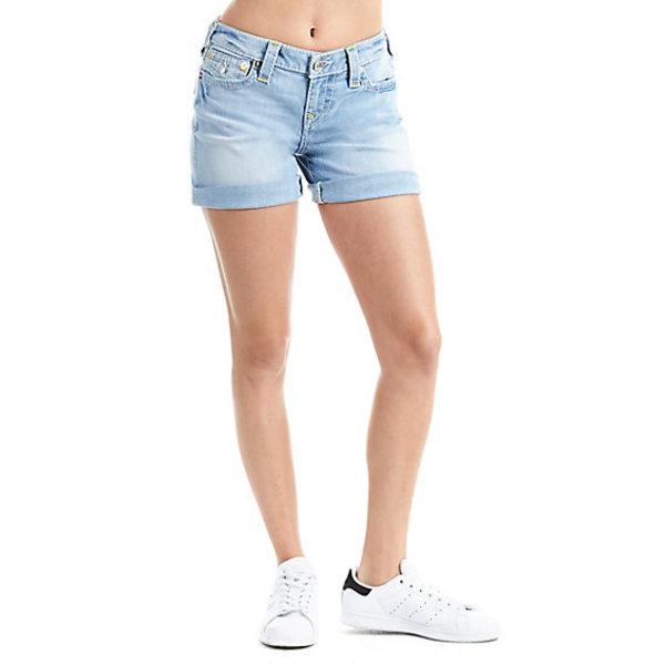 Women's Mid Cutoff Big T Short | Pale Sapphire | Size 27 | True Religion