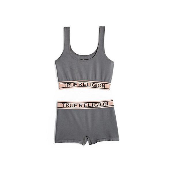 Womens Bralette And Short Set | Charcoal/cherokee | Size X Small | True Religion