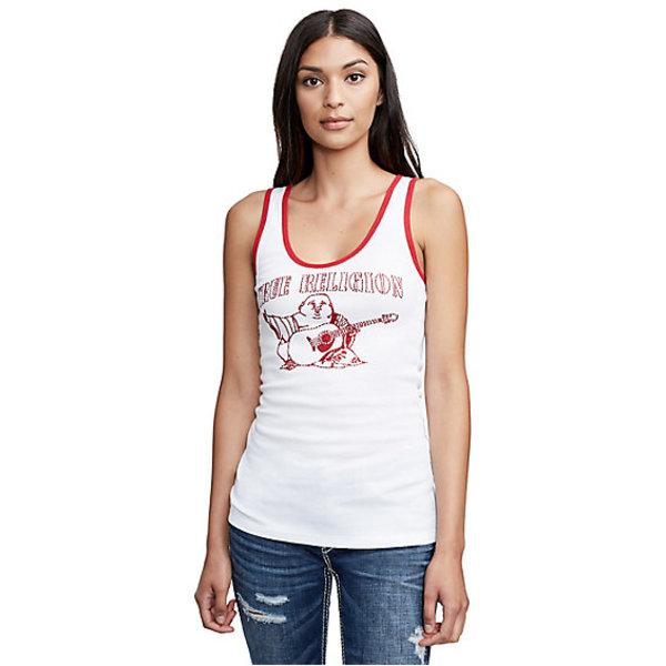 Classic Buddha Rib Knit Tank Top | White | Size Xx Small | True Religion