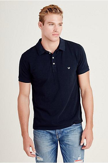 True Religion Big T Mens Polo Shirt - Jet Black
