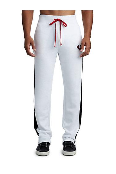Mens Color Block Stripe Sweatpant | White/black | Size Small | True Religion