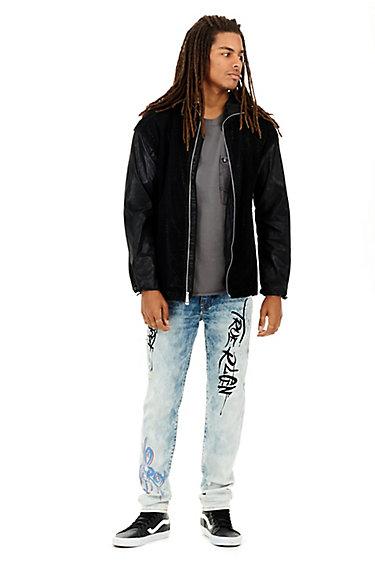 Contrast Mesh Zip Front Mens Anorak | Black | Size Small | True Religion