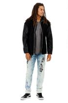 Contrast Mesh Zip Front Mens Anorak | Black | Size Small | True Religion
