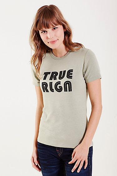 True Religion Hand Picked True Ombre Womens Tee - Green