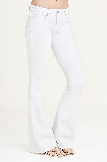 True Religion Karlie Low Rise Bell Bottom Womens Jean - White