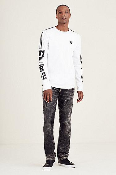 Ls Moto Puff Mens Tee | Optic White | Size Medium | True Religion