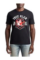 Mens Flocked Athletic Graphic Tee | Black | Size X Small | True Religion