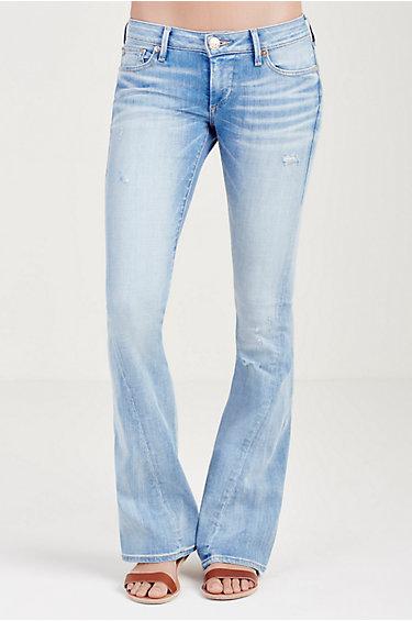 True Religion Joey Flare Womens Jean - Sea Glass Clean