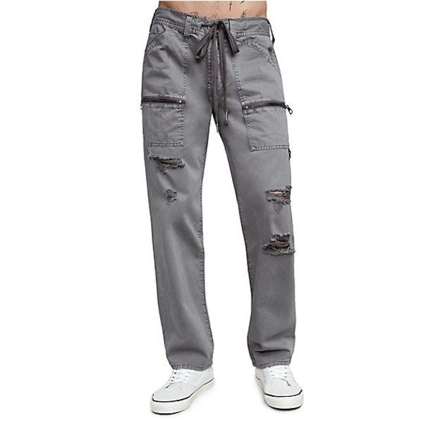 Drawstring Trail Utility Mens Pant | Grey | Size 29 | True Religion