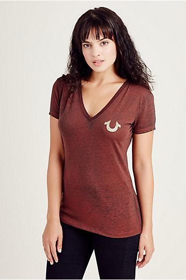 True Religion Vintage Buddha Womens Tee - Red