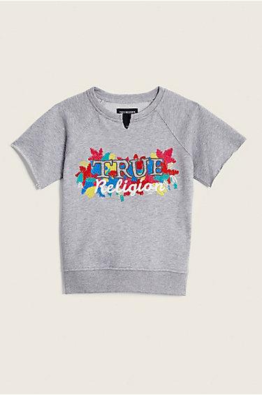 Raw Edge Toddler/little Kids Pullover | Heather Grey | Size 6 | True Religion