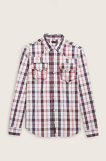 True Religion Plaid Toddler/little Kids Shirt - White