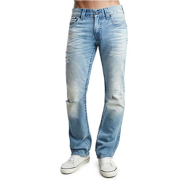 Men's Straight Fit Big T Jean | Exkl Ocean Tide W/railroad | Size 28 | True Religion