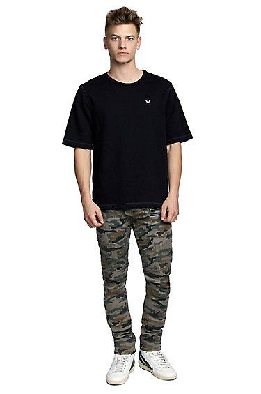 Mens Camo Rocco Skinny Drift Moto Jean | Camo Print | Size 28 | True Religion