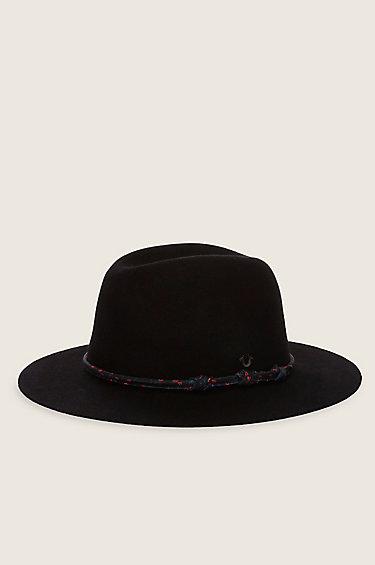 True Religion Ladies Floppy Fedora - Washed Black