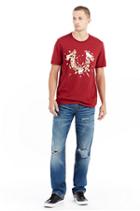Metallic Shattered Logo Mens Tee | Ruby Red | Size Large | True Religion