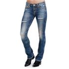 Billie Mid Rise Super T Straight Womens Jean | Blue Expedition | Size 24 | True Religion