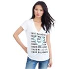Always True Shirt Tail Womens Tee | White | Size Small | True Religion
