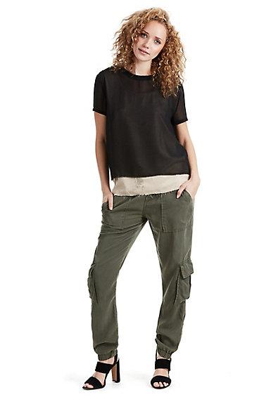 Mixed Layered Womens Top | Scuffed Beige | Size X Small | True Religion