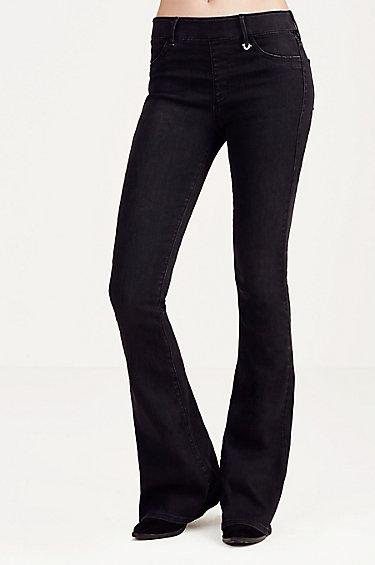 True Religion Runway Legging Flare Womens Jean - Smoking Mirrors