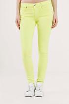 Halle Super Skinny Neon Womens Jean | Yellow | Size 23 | True Religion