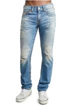 Men's Slim Fit Old Multi Big T Jean | Exjl Ocean Tide W/rips | Size 27 | True Religion